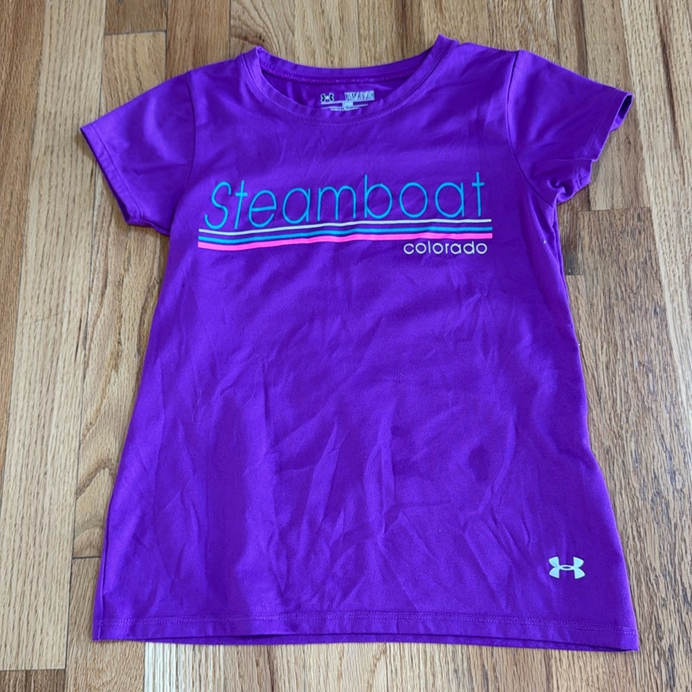 Under Armour Purple Tech Performance T-Shirt, Size YSM Youth Small